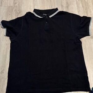 Primark Black Polo with‎ White Trim